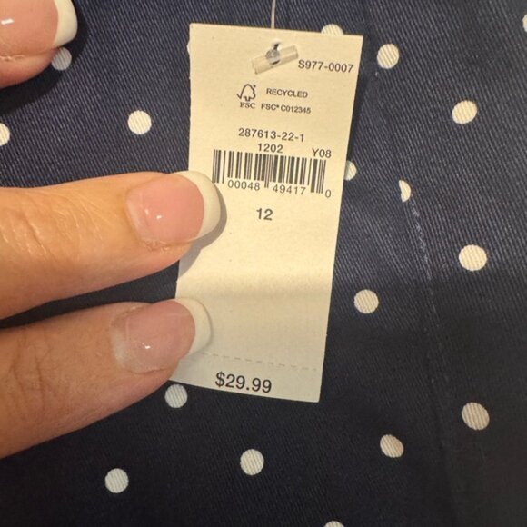 Old Navy Polka Dot Pants - Navy and White - Pull On Ankle Pants - NWT - Size 12 - Picture 2 of 4